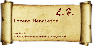 Lorenz Henrietta névjegykártya