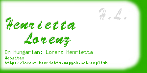 henrietta lorenz business card